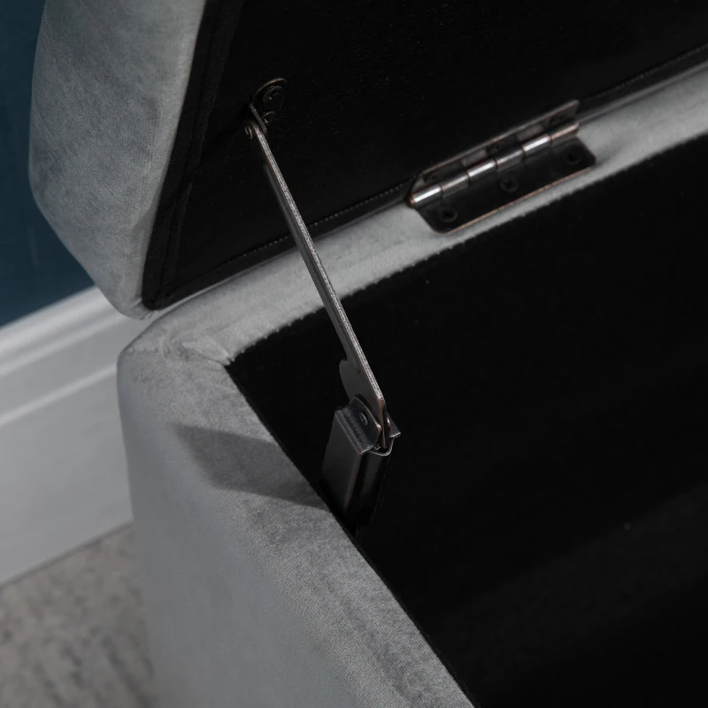 HOMCOM Panca Contenitore Imbottita per Soggiorno e Camera da Letto, 100 x 40 x 42 cm, Grigio