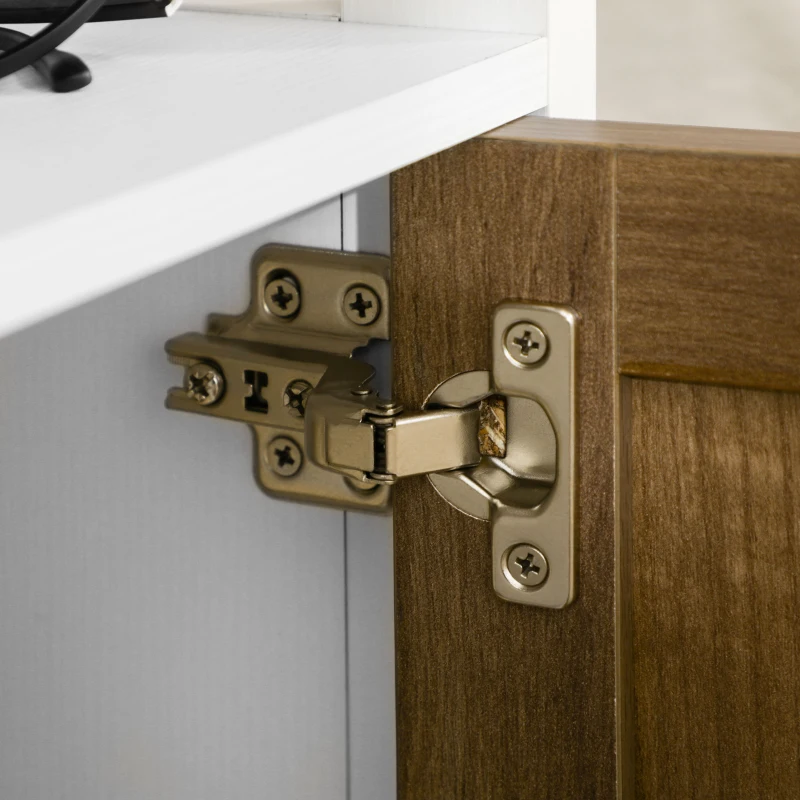 HOMCOM Comodino con Armadietto e Ripiano in Truciolato dallo Stile Rustico, 38.5x35x59.7cm, Bianco