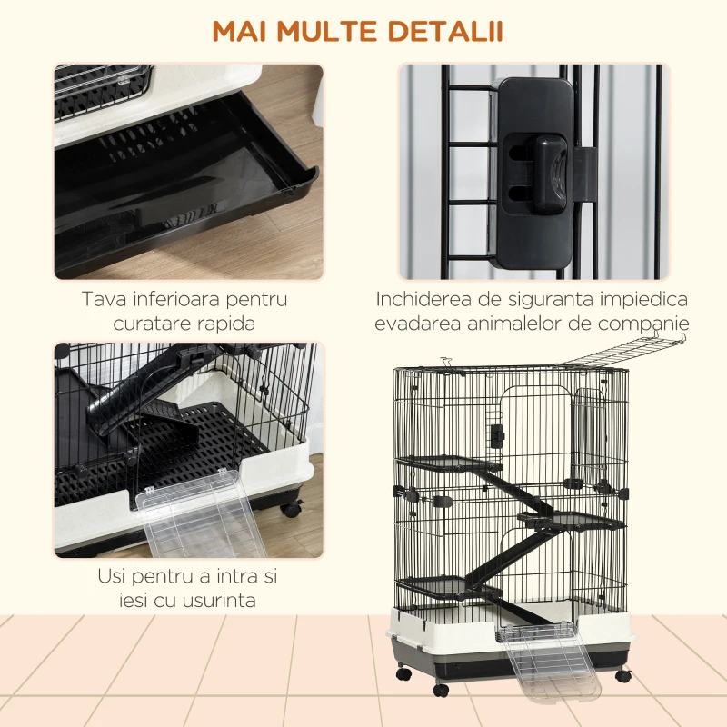 Pawhut Cusca 3 Nivele – Rozatoare, Hamsteri, Iepuri & Porcusori