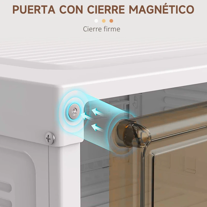 HOMCOM Mueble Zapatero Plegable Organizador de Zapatos con 6 Estantes para Entrada Pasillo Dormitorio 27x34x100cm Blanco