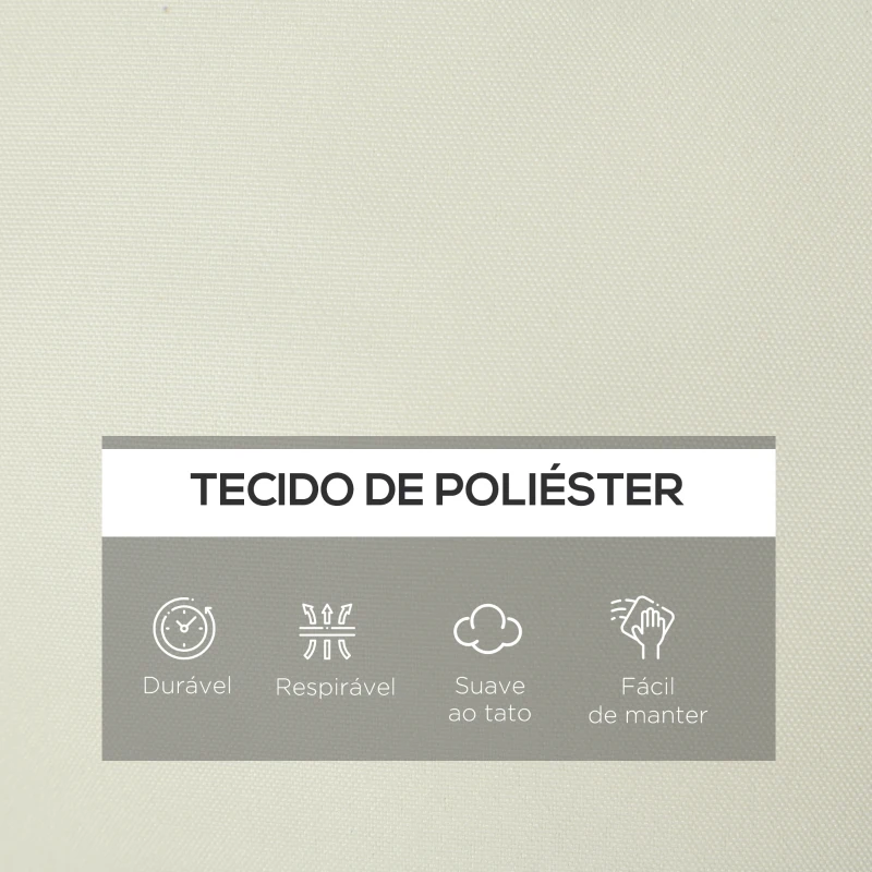Outsunny Almofada para Espreguiçadeira 200x60x13 cm Almofada Retangular de Algodão para Espreguiçadeiras Creme