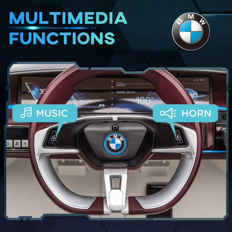 HOMCOM BMW i4 Licensed 12V Kids Electric Ride-On Car