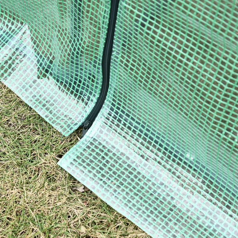 Outsunny Foliengewächshaus begehbares Gewächshaus mit 8 Regalebenen Tomatengewächshaus Treibhaus Frühbeet mit Tür Grün Stahl PE-Kunststoff 143 x 73 x 195 cm