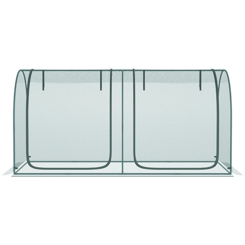 Outsunny 2,49 x 1,2 m siatka ogrodowa, namiot ochronny dla roślin, siatka na warzywa z drzwiami