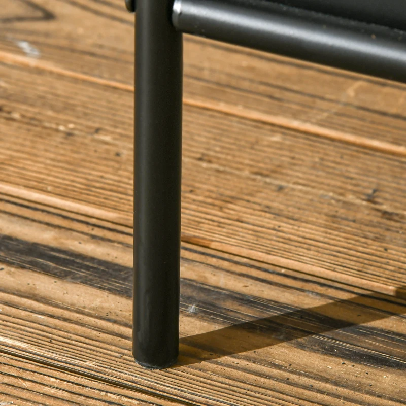 Outsunny Range-bûches porte bûches sur roulettes avec accessoires pelle balai et tisonnier 37,5 x 37,5 x 80 cm noir