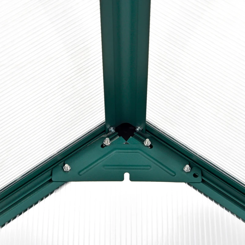 Outsunny Gewächshaus, begehbar, automatische Belüftung, Wärmeregulierung, transparent+grün, 250 x 190 x 219 cm