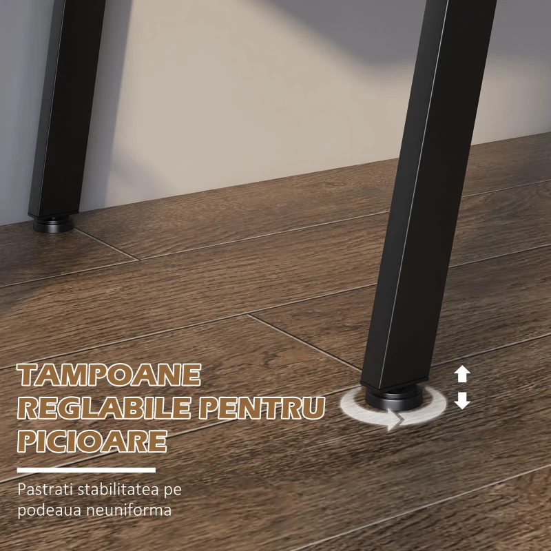 HOMCOM Raft Biblioteca Stil Industrial din PAL si Otel in Forma de A, 92x38.5x166 cm, Maro si Negru