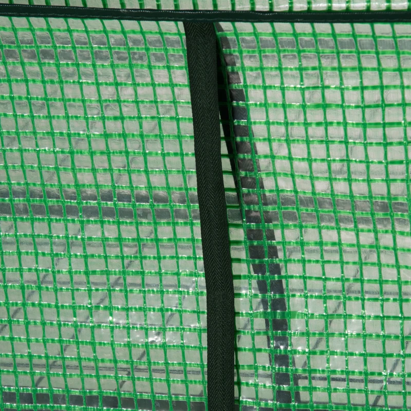 Outsunny Foliengewächshaus Balkon mit 3 Ablagen Mini Gewächshaus Treibhaus Tomatenhaus Pflanzenhaus Frühbeet Metall Grün 80 x 49 x 120 cm