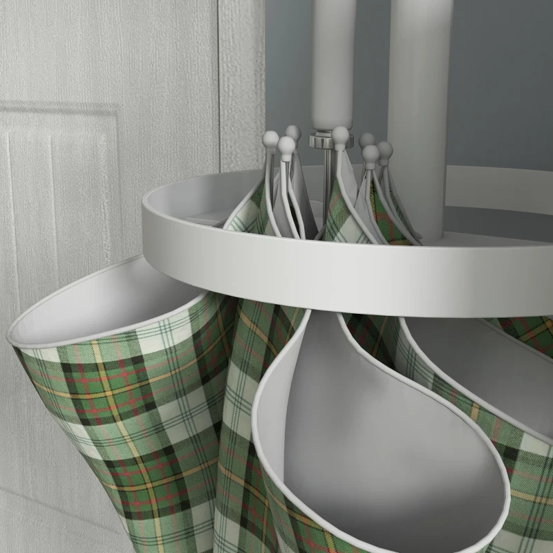 HOMCOM Cabide de Pé com Suporte para Guarda Chuvas Cabide de Pé para Roupas de Metal com 12 Ganchos Ø34x177 cm Branco