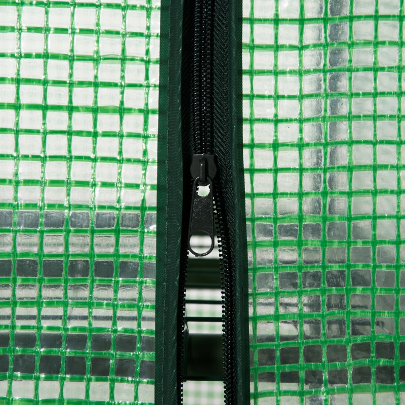 Outsunny Foliengewächshaus Balkon mit 3 Ablagen Mini Gewächshaus Treibhaus Tomatenhaus Pflanzenhaus Frühbeet Metall Grün 80 x 49 x 120 cm