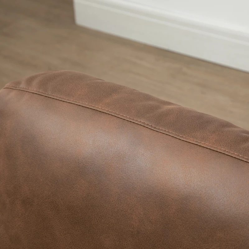 HOMCOM Poltroncina Imbottita Stile Industriale in Similpelle e Acciaio, 72x76x80cm, Marrone