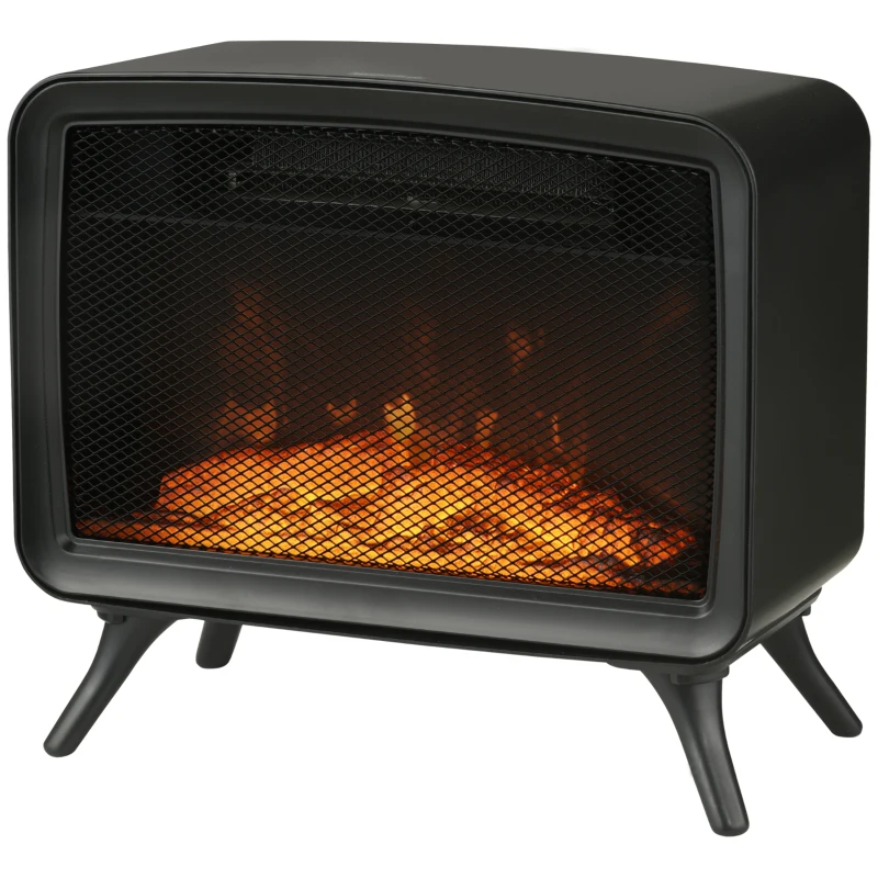 HOMCOM Electric Fireplace Stove, Freestanding or Tabletop, with LED Flame Effect, Overheating Protection, 800W/1600W