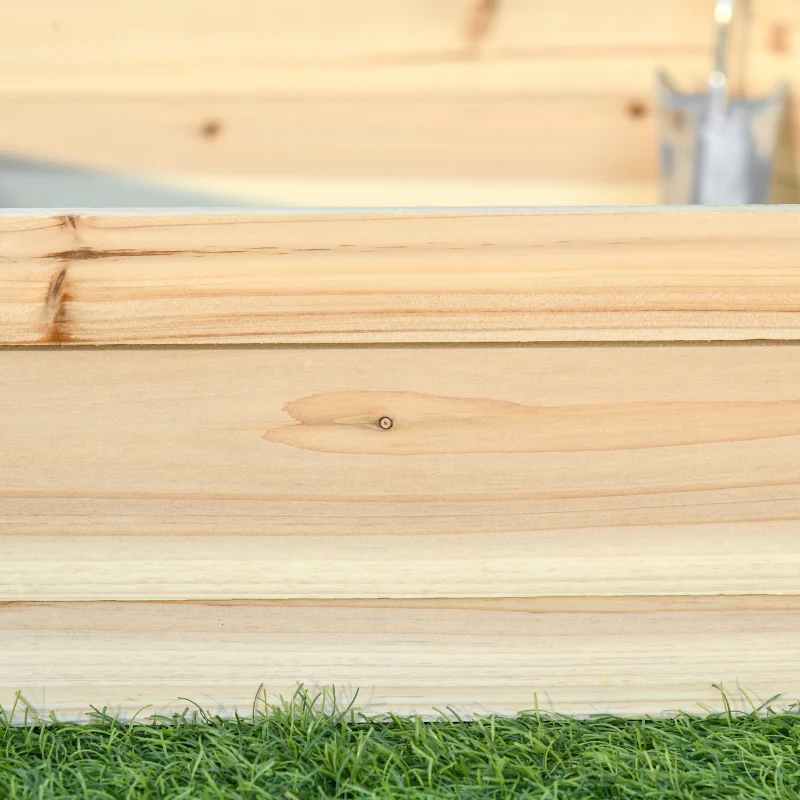 Outsunny Hexagonal Raised Garden Bed DIY Planting Box Planter from Wood for Garden Balcony Natural 100 x 92 x 16 cm