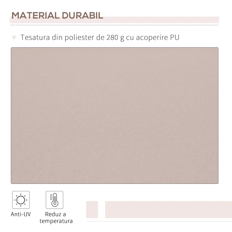 Outsunny Perdea Parasolara retractabila pentru Extern Impermeabil