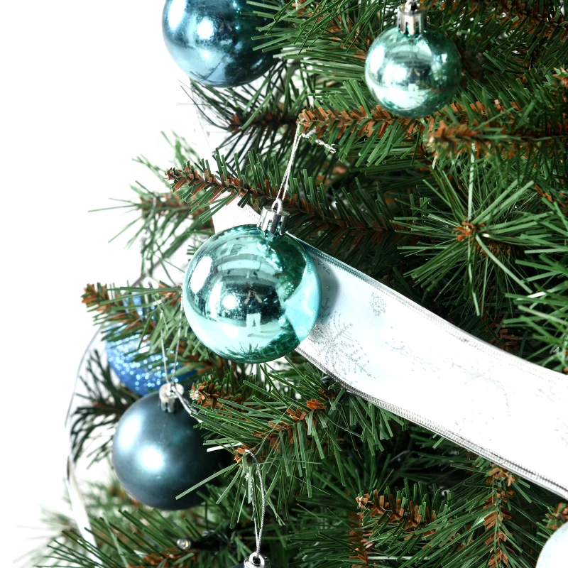 HOMCOM Sapin de Noël artificiel lumineux LED x 160 blanc chaud 8 modes d'éclairages support acier 418 branches 150 cm vert