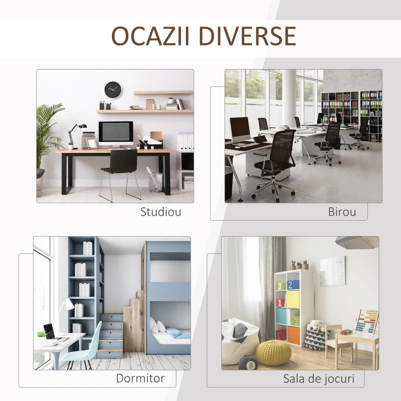 HOMCOM Birou modern cu Librarie din Lemn 120x55x120cm