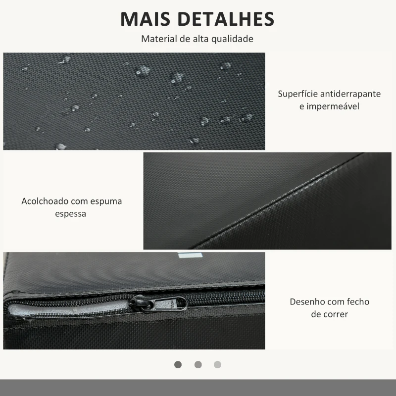 HOMCOM Caixa Pliometria com Fecho de Correr Caixa de Salto com 3 Diferentes Alturas Carga Máxima 120 kg 75x51x61 cm Preto