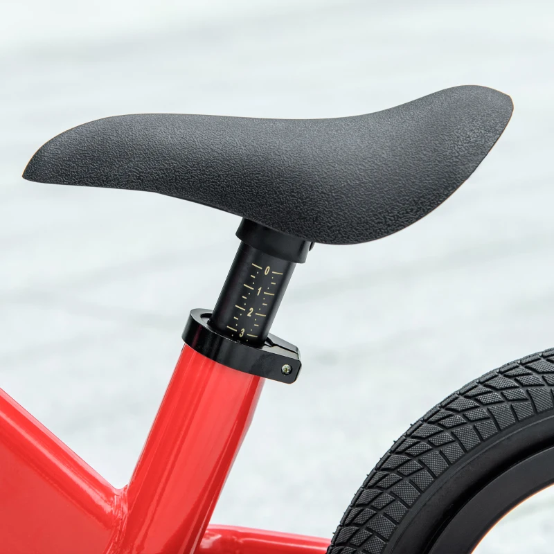 AIYAPLAY 12" Balance Bike, No Pedal Training Bike for Children with Adjustable Seat, 360° Rotation Handlebars - Red