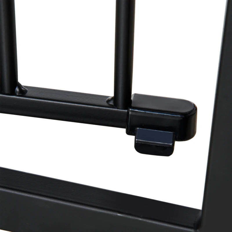 PawHut Barreira de Segurança para Animais de Estimação Extensível para Escadas e Portas Barreira de Segurança para Cães 76-107x76 cm Preto