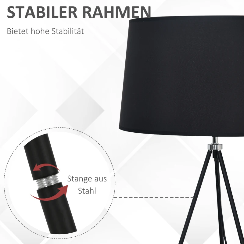 HOMCOM staande lamp vloerlamp stalamp tripod metaal Scandinavisch