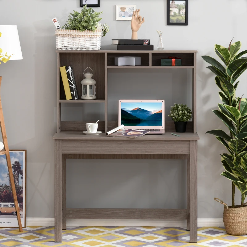 HOMCOM birou raft cu biblioteca, 105x50x137,5cm