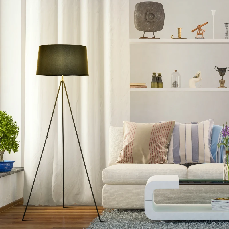HOMCOM staande lamp vloerlamp stalamp tripod metaal Scandinavisch
