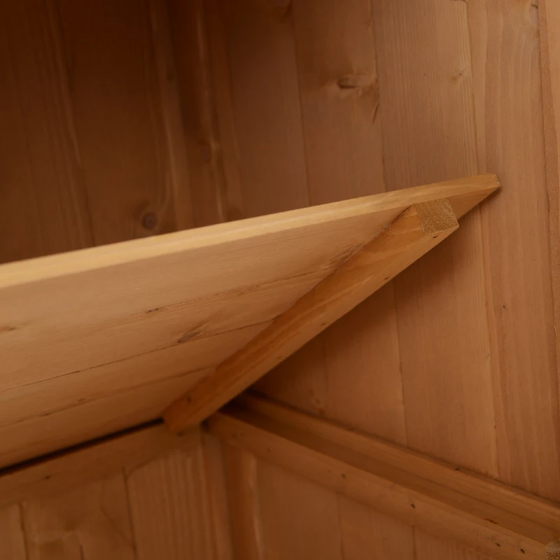 Outsunny SZAFKA NARZĘDZIOWA OGRODOWA 2 PÓŁKI DREWNO JODŁOWE NATURALNE