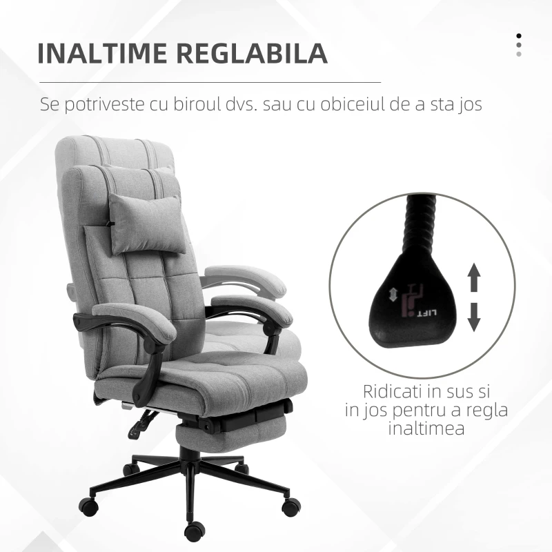 Vinsetto Scaun Ergonomic Rabatabil – Tetiera & Suport Picioare(m-4)