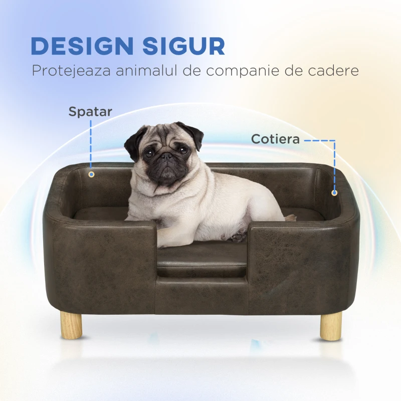 PawHut Canapea pentru animale perna acoperita cu spuma de cauciuc detasabila 74x48.5x31cm