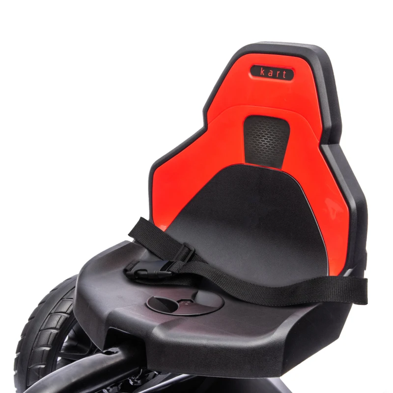 HOMCOM Go-Kart Pedal Go-Kart met Achteruit- en Vooruitversnelling, voor Kinderen van 3 tot 8 Jaar, Rood+Zwart(m-9)