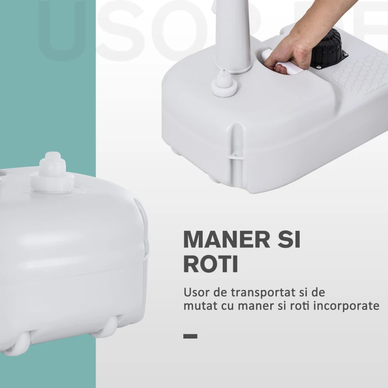 Outsunny Chiuveta Portabila Camping – 17 L Apa & 3.5 L Sapun, cu Roti(m-6)