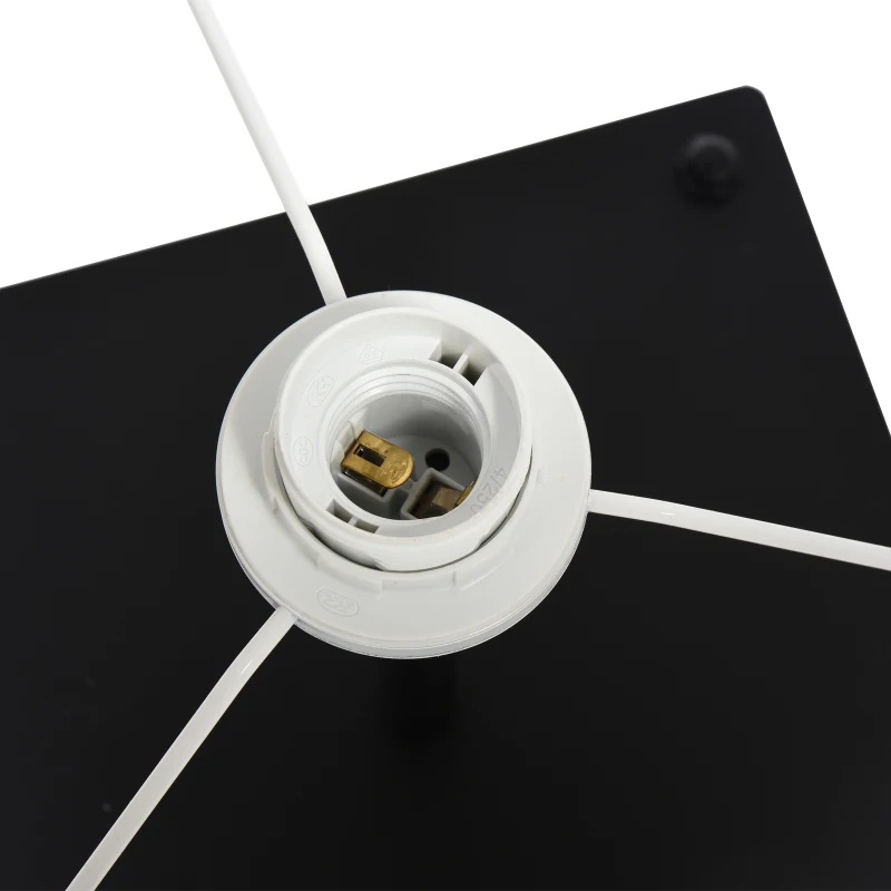 HOMCOM Lámpara de Pie Iluminación Moderna  Multifuncional con 3 Estantes de Almacenaje Interruptor de Pedal Diseño Elegante Pantalla de Tela 34,5x34,5x150 cm Negro y Crema