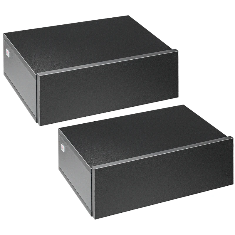 HOMCOM Set 2 Noptiere Suspendate pentru Dormitor, Noptiere Moderne din Lemn cu Fixare pe Perete, 40x30x15cm, Negru