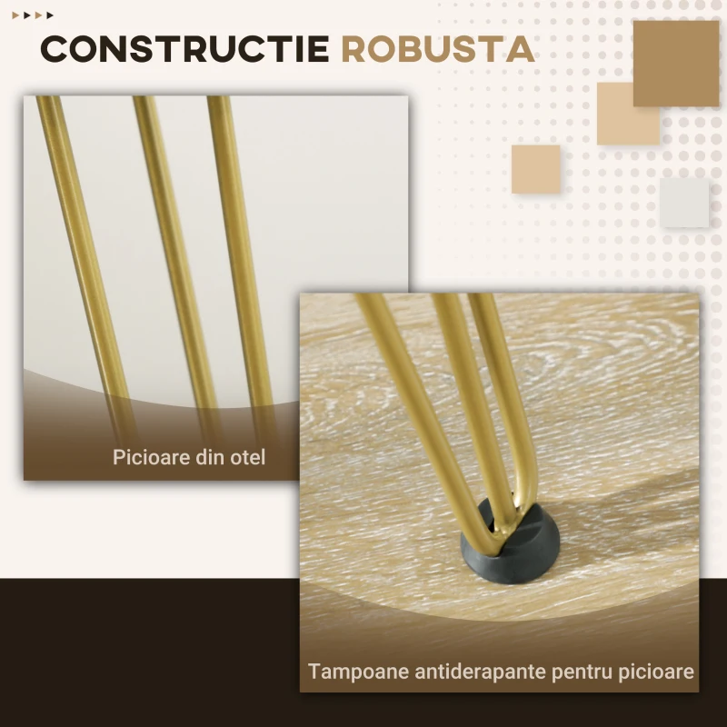 Vinsetto Masa consola pentru hol intrare in stil vintage din PAL si otel cu 3 sertare si picioruse antiderapante, 120x55x79 cm, bronz si auriu