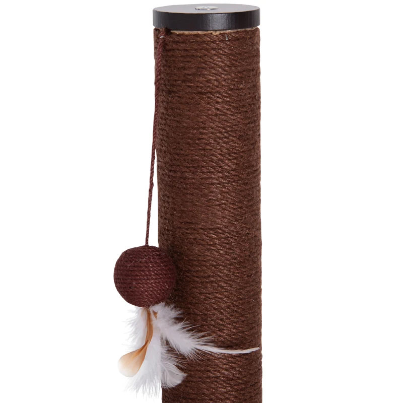 Cama para Gato Montado en Pared Hamaca para Gatito con Cojín y Rascador Accesorios Incluidos 55x30x50cm Marrón