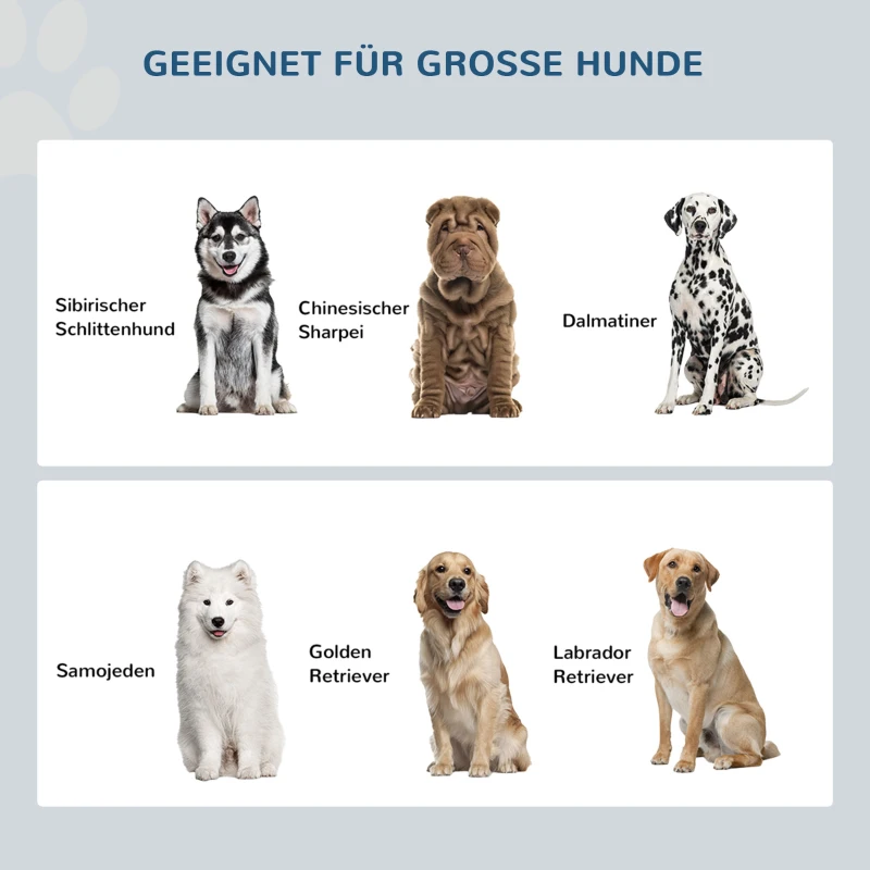 PawHut Hondenkooi Hondenbox, 2 deuren, inclusief vergrendeling, 116 cm x 60 cm x 87 cm, Grijs