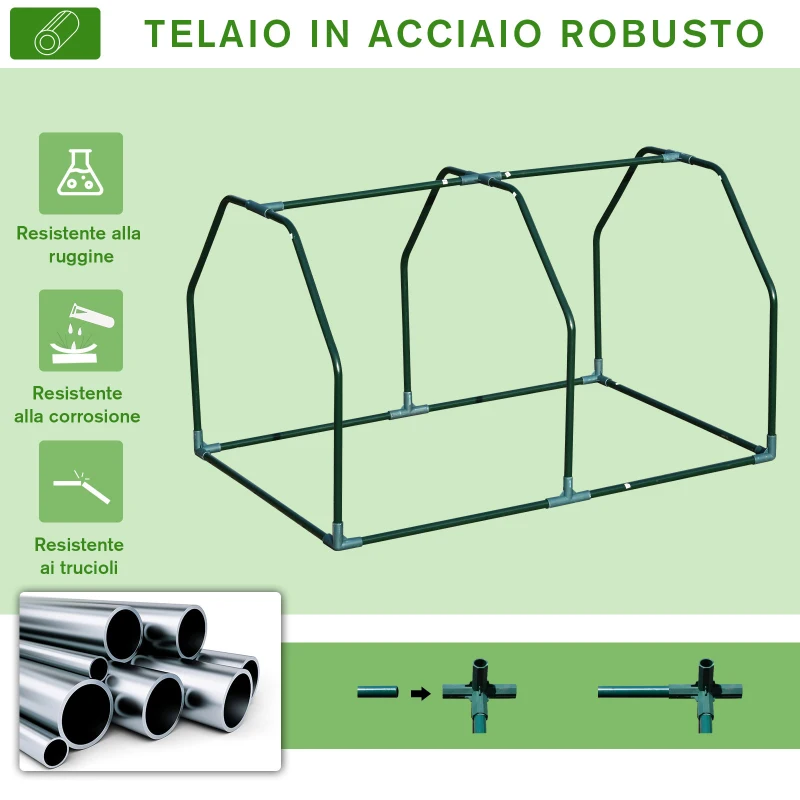 Outsunny Mini Serra da Giardino e Balcone in Plastica PE e Acciaio con Chiusura a Zip, 99x71x60 cm