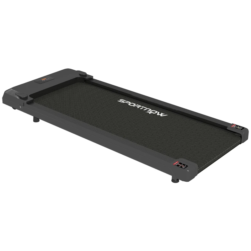 SPORTNOW Under Desk Treadmill, Walking Pad, with Remote Control, LED Display, 1-6km/h - Black