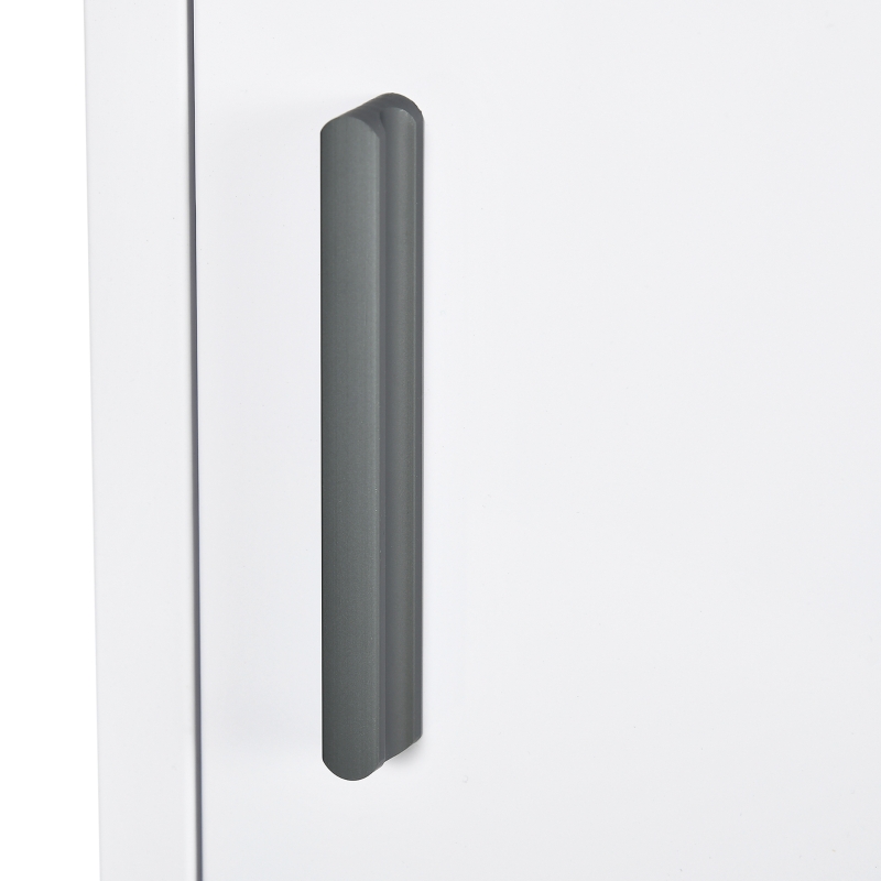 kleankin Armário Farmácia de Parede Armário de Medicamentos de Aço com 3 Níveis Porta Magnética 30x12x60 cm Branco
