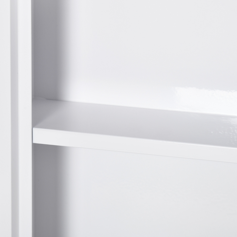 kleankin Armário Farmácia de Parede Armário de Medicamentos de Aço com 3 Níveis Porta Magnética 30x12x60 cm Branco