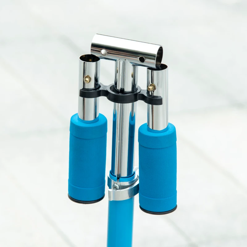 HOMCOM Trotinete para Crianças Dobrável com Luzes e Música 4 Alturas Ajustável Rodas Brilhantes e Pedal LED 67x32x65-78 cm Azul