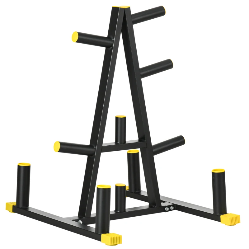 SPORTNOW Suporte para Discos de Pesos com 11 Barras Adequado para Pesos com Diâmetro do Orifício de 5 cm 85,5x70x96 cm Preto