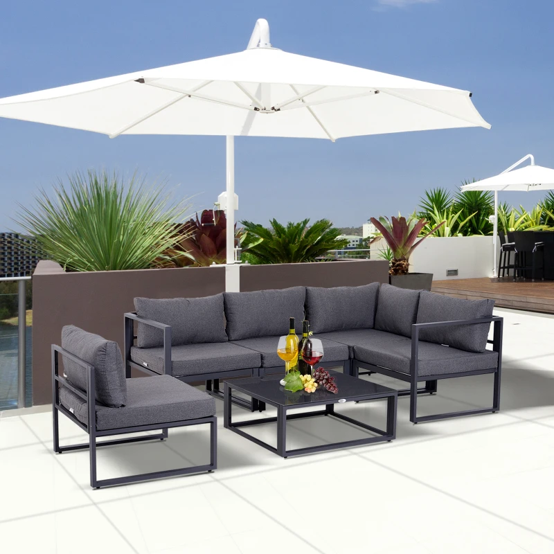 Outsunny 6-delig Tuinset tuinset meubelset