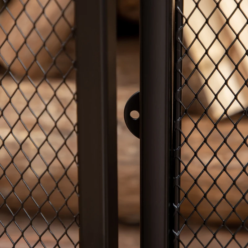 HOMCOM Pare-étincelles grille de protection pour cheminée pare-feu barrière de sécurité 3 volets pliables et porte 120 x 79 cm