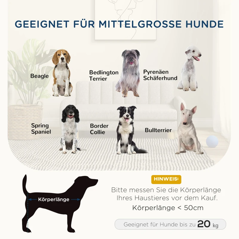 PawHut Hondenbed, zacht kussen, wasbare hoes, antislip poten, grijs, 94B x 61D x 40H cm(m-4)