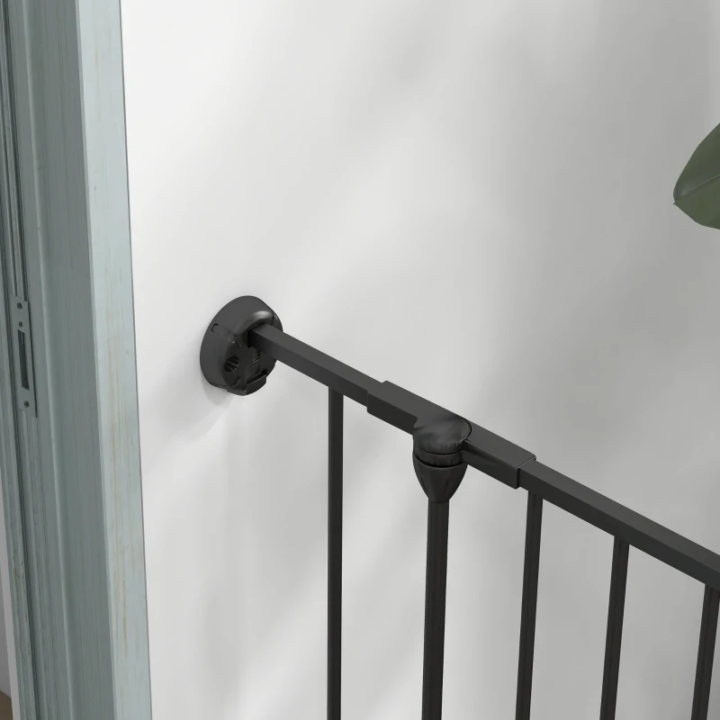 PawHut Cancellino per Cani di Taglia Media Pieghevole a 6 Pannelli, in Acciaio e Plastica, 123x102x100 cm, Nero