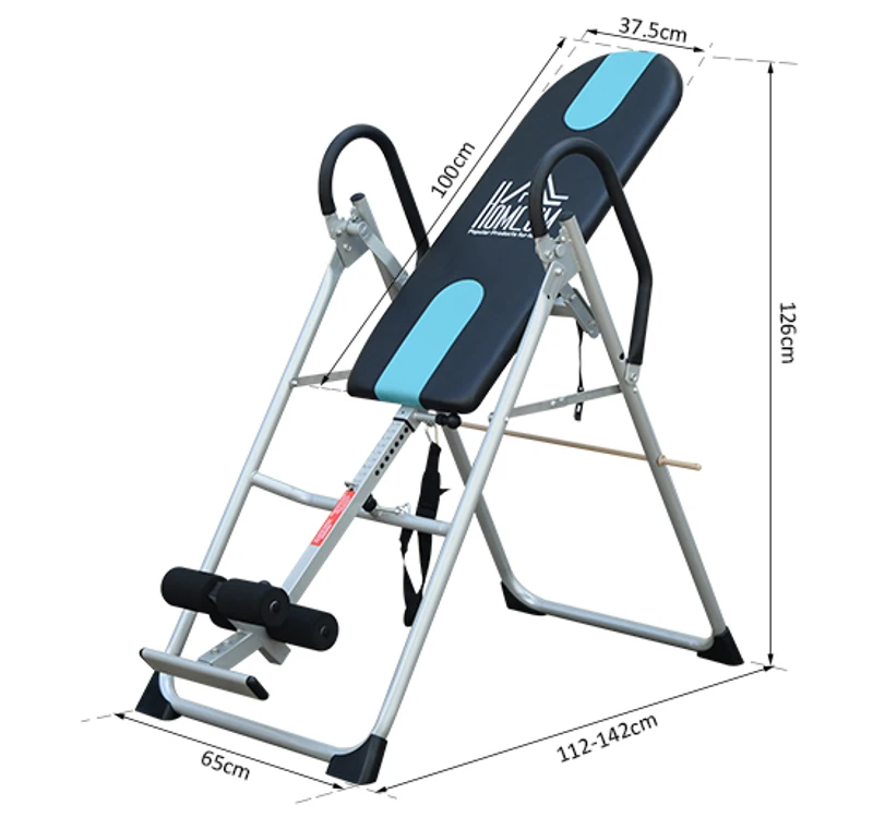 HOMCOM Foldable Gravity Inversion Table AB Exercise Bench Back Therapy Home Fitness Bench, Multi