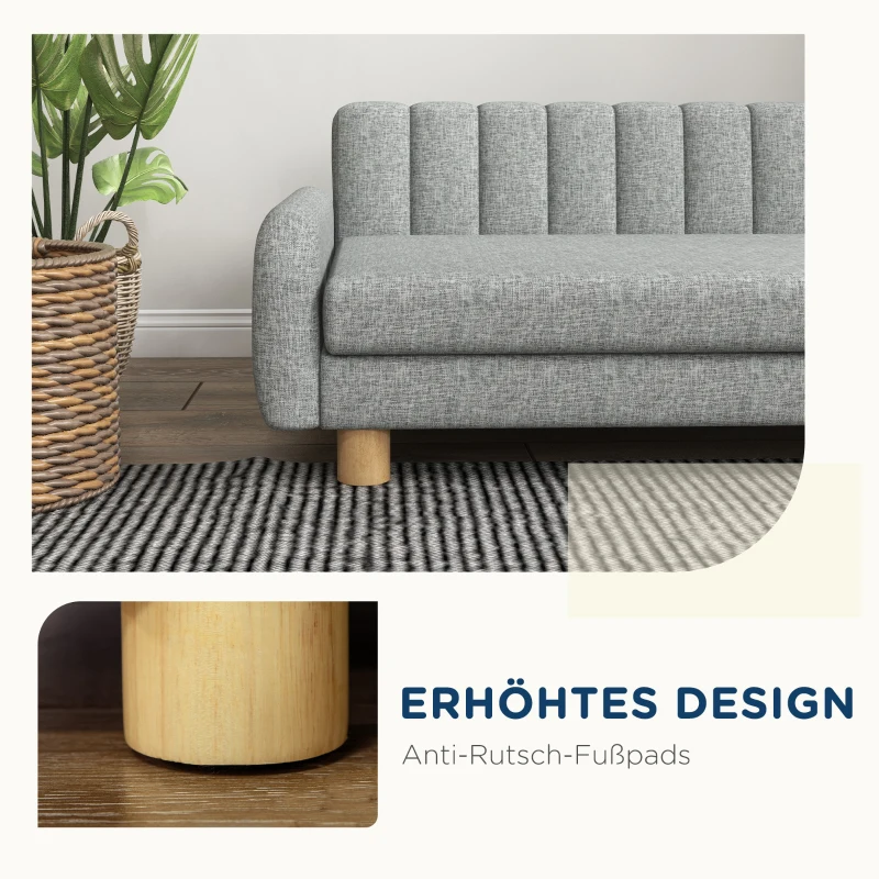 PawHut Hondenbed, zacht kussen, wasbare hoes, antislip poten, grijs, 94B x 61D x 40H cm(m-7)