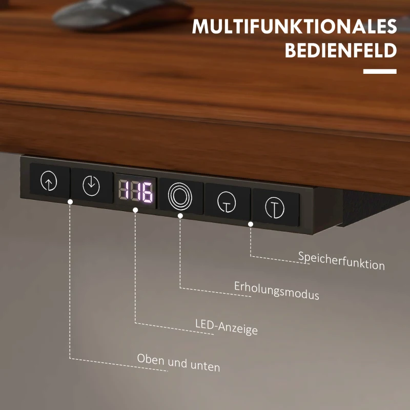 Vinsetto Elektryczny stelaż stołu, regulowany na wysokość stelaż biurka stojącego, stal