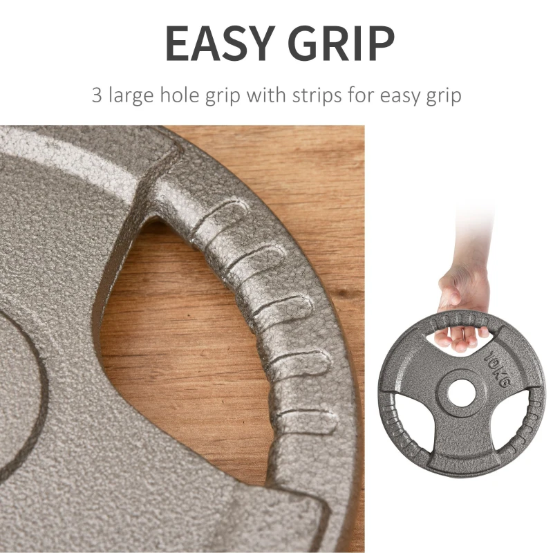 HOMCOM Set of 4 Weight Plate for 2"/5cm hole Dumbbell Handle Bar 15kg Dumbbell Plates Barbell Weight 2 x 5kg, 2 x 2.5kg